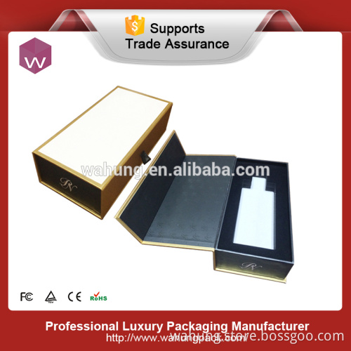 designer gold cardboard carton box for perfume (WH-3623-1)